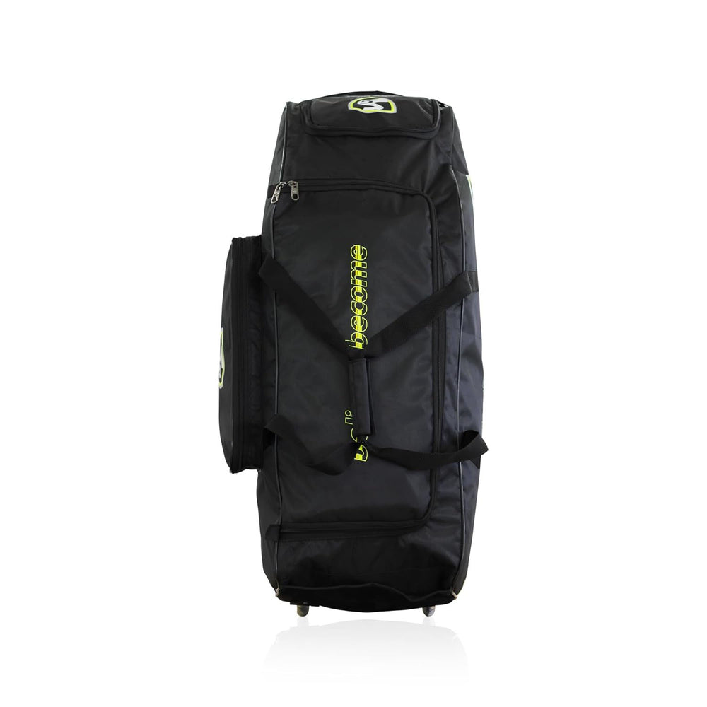 SG Smartpak 1.0 Wheelie Cricket Kit Bag, Large - Black/F. Yellow - Best Price online Prokicksports.com