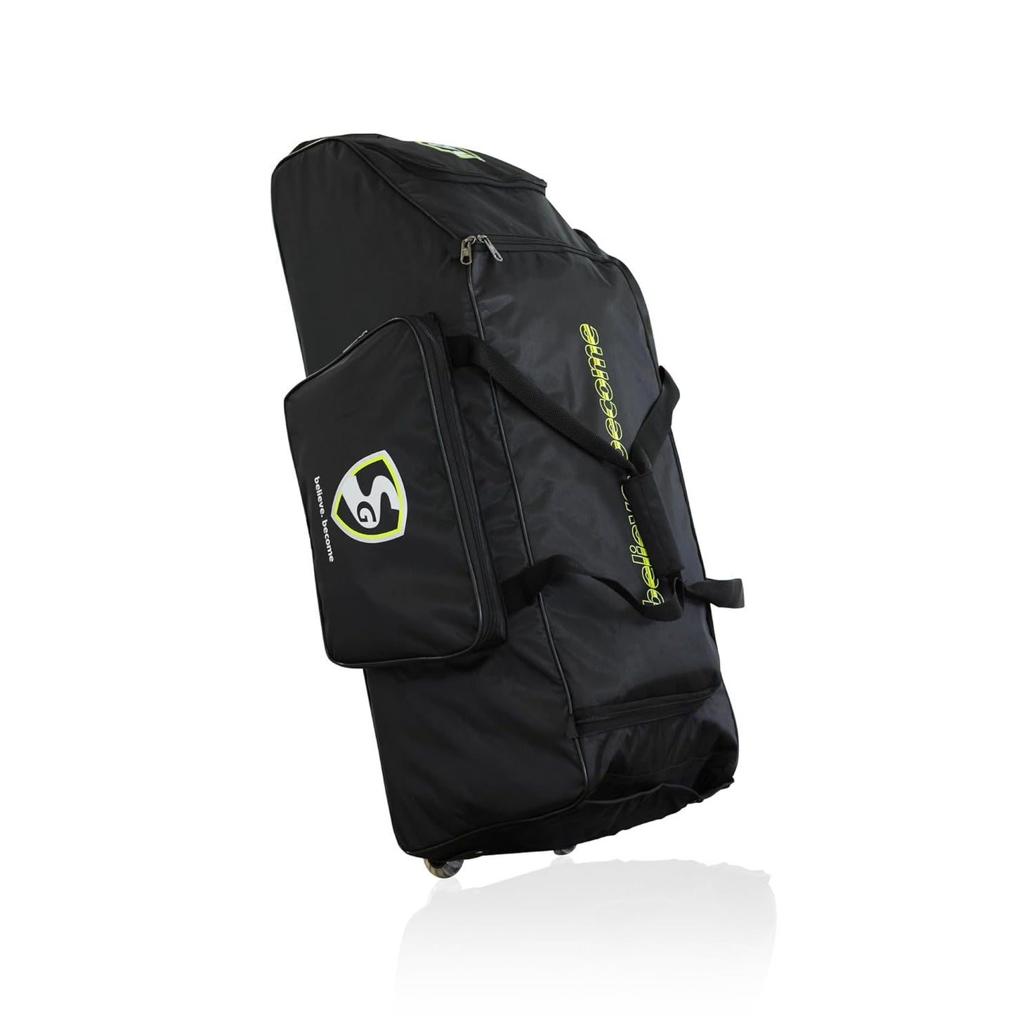 SG Smartpak 1.0 Wheelie Cricket Kit Bag, Large - Black/F. Yellow - Best Price online Prokicksports.com