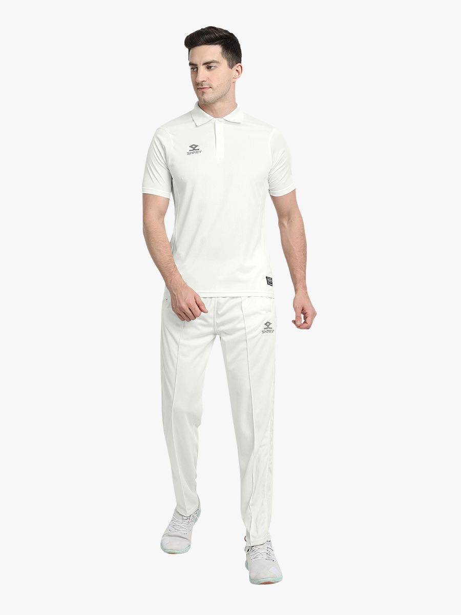 Shrey Cricket Match Shirt 2.0 Short Sleeves | Heat-Dispersing Fabric, Mesh Panels & Anti-Odour | Off-White - Best Price online Prokicksports.com