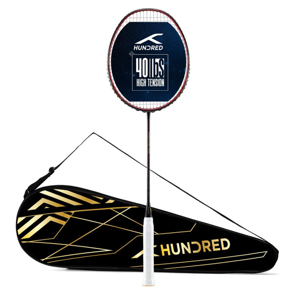 Hundred Predator Pro Strung Badminton Racquet (HBRX-5S073-1) | Aerodynamic Fast-Attacking Racquet with Full Cover