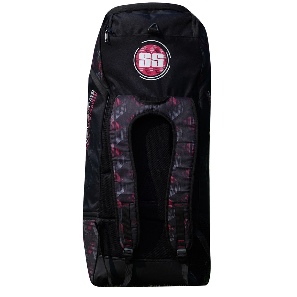 SS Player 3.0 Cricket Kit Bag (Black/Pink) | 600D Polyester | Multi-Compartment Design | Padded Shoulder Strap | Ventilated Shoe Pocket - Best Price online Prokicksports.com