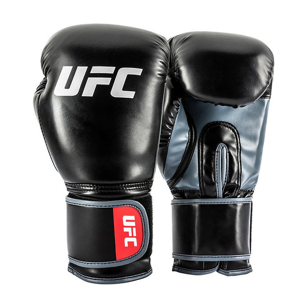 UFC Stand Up Training Gloves – Premium PU Leather Boxing Gloves for Sparring, Kickboxing & Heavy Bag Training (Black)