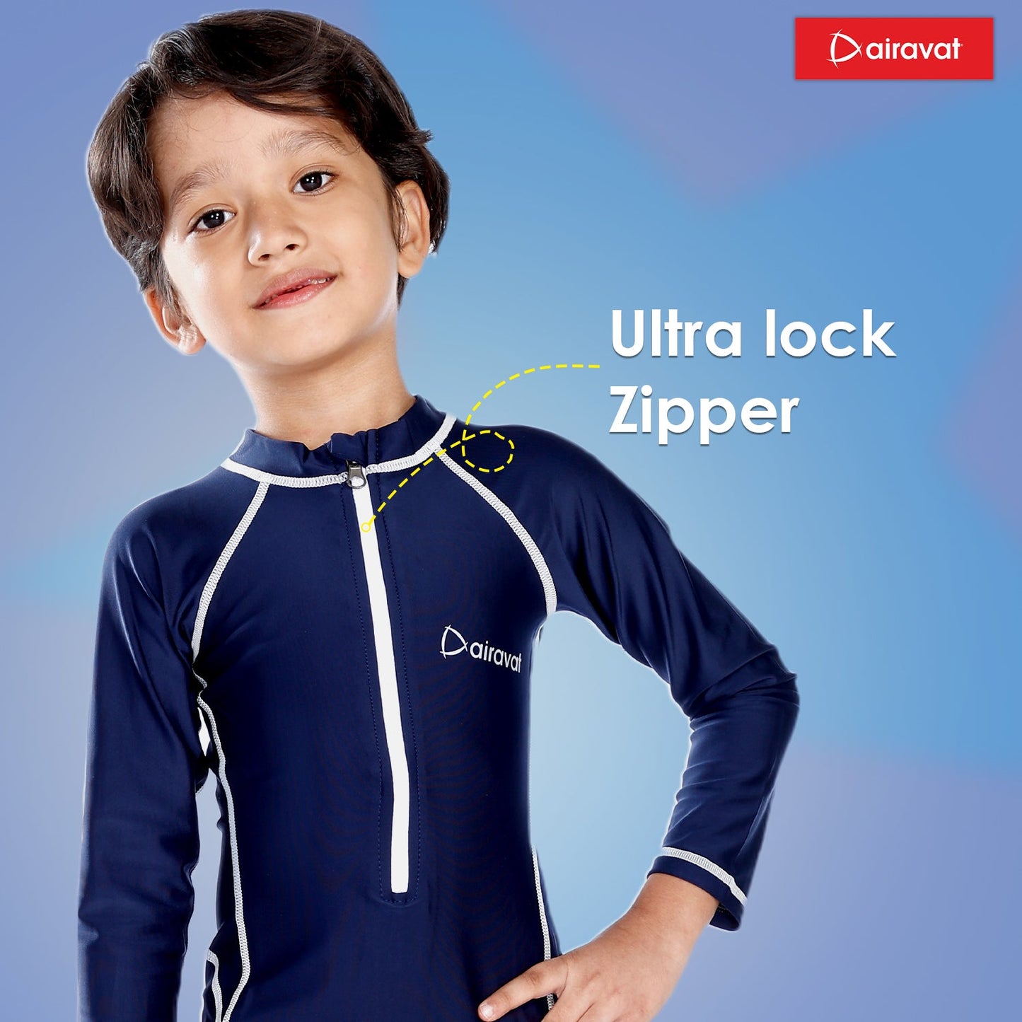 Airavat 1508 Children's Full-Body Swimwear | UV Protection, Quick-Dry & Stretchable | Comfortable One-Piece Swimsuit for Boys & Girls - Best Price online Prokicksports.com