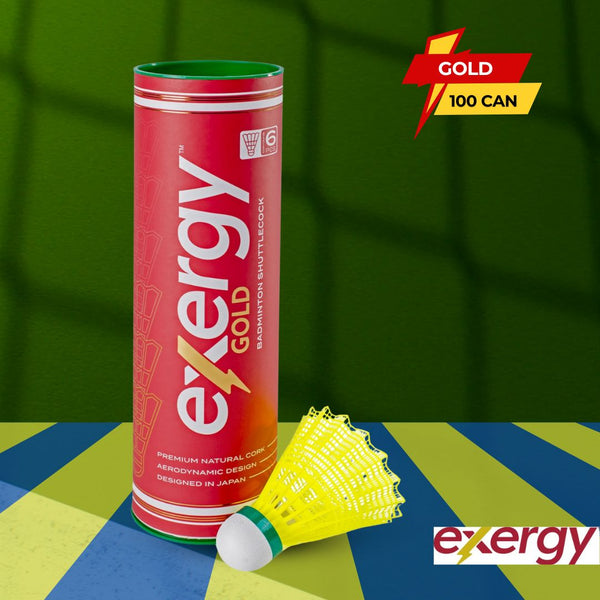 Exergy Gold Nylon Shuttlecock, Yellow - 100 Cans