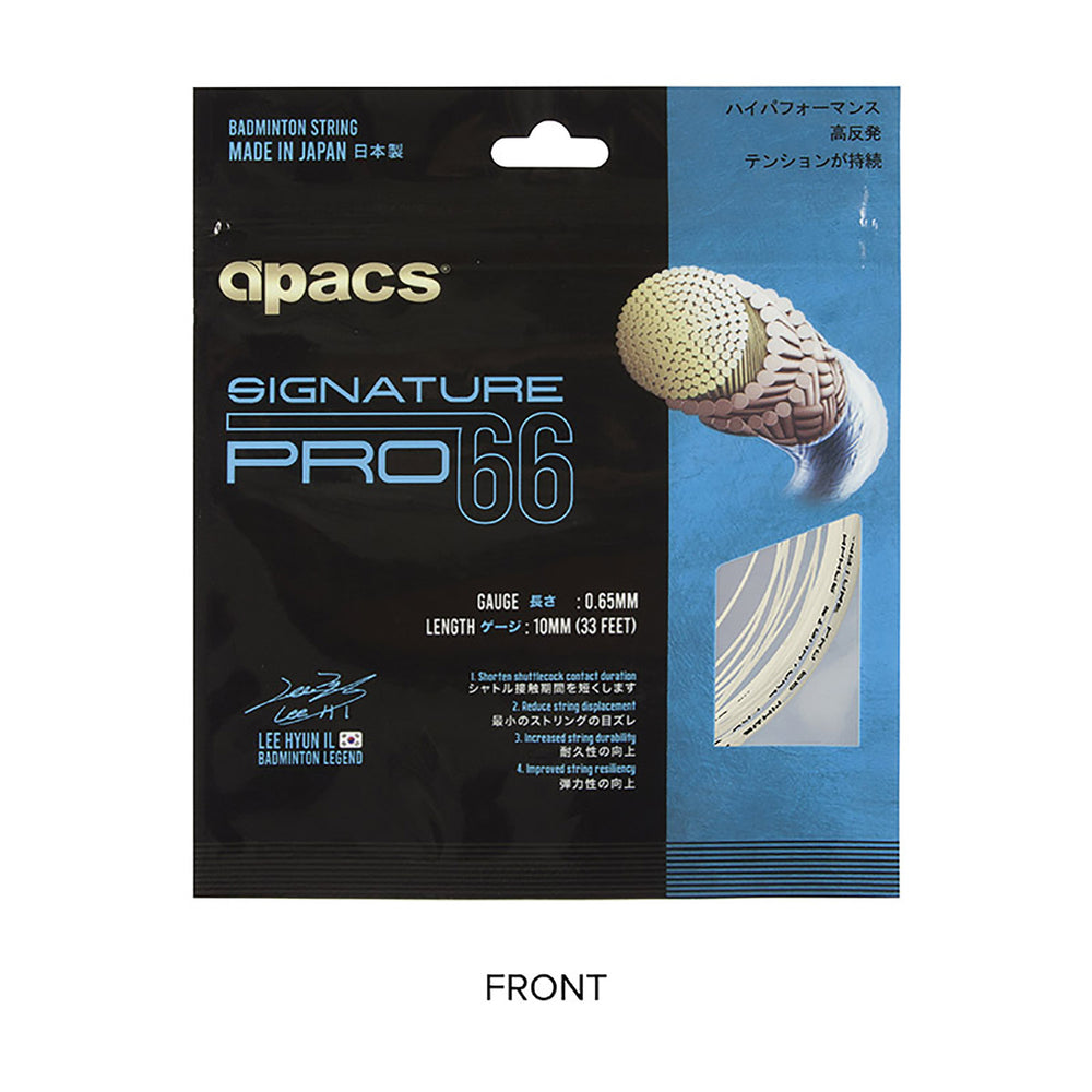 Apacs Signature Pro 66 Badminton String White – High Durability Control Spin Repulsion Power String for Intermediate and Professional Players - Best Price online Prokicksports.com
