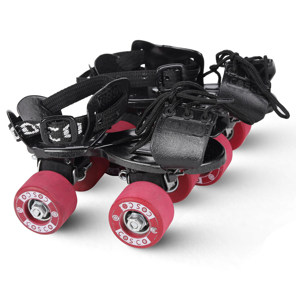 Cosco Tenacity Super Roller Skates (Senior, Multicolor / Maroon) – Quad Roller Skates with Rubber Wheels & Leatherette Shoes