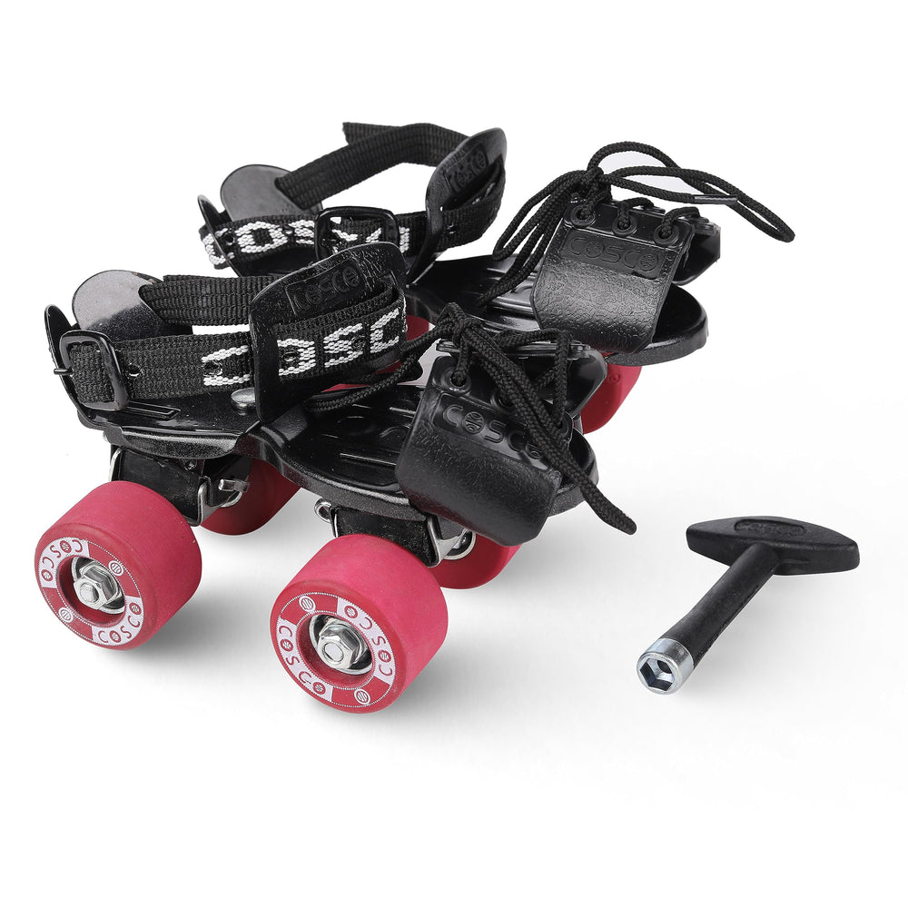 Cosco Tenacity Super Roller Skates (Senior, Multicolor / Maroon) – Quad Roller Skates with Rubber Wheels & Leatherette Shoes