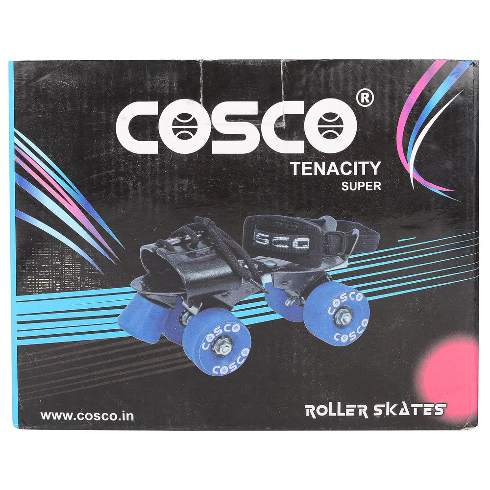 Cosco Tenacity Super Roller Skates (Senior, Multicolor / Maroon) – Quad Roller Skates with Rubber Wheels & Leatherette Shoes
