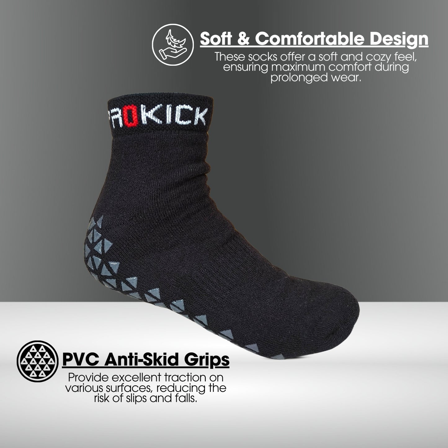 Prokick Anti Skid Socks for Men & Women, 2 Pairs - Best Price online Prokicksports.com