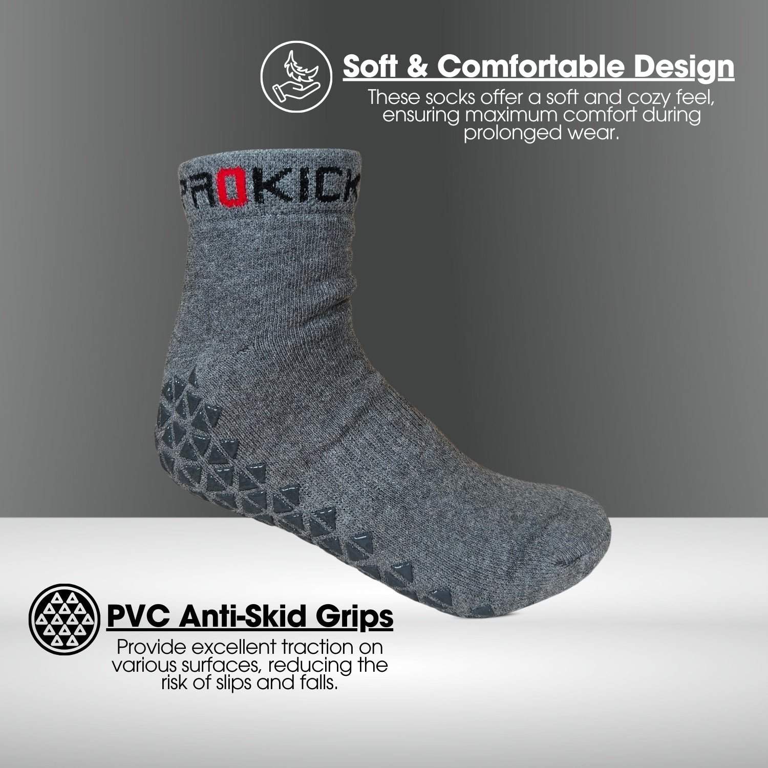 Prokick Anti Skid Socks for Men & Women, 2 Pairs - Best Price online Prokicksports.com