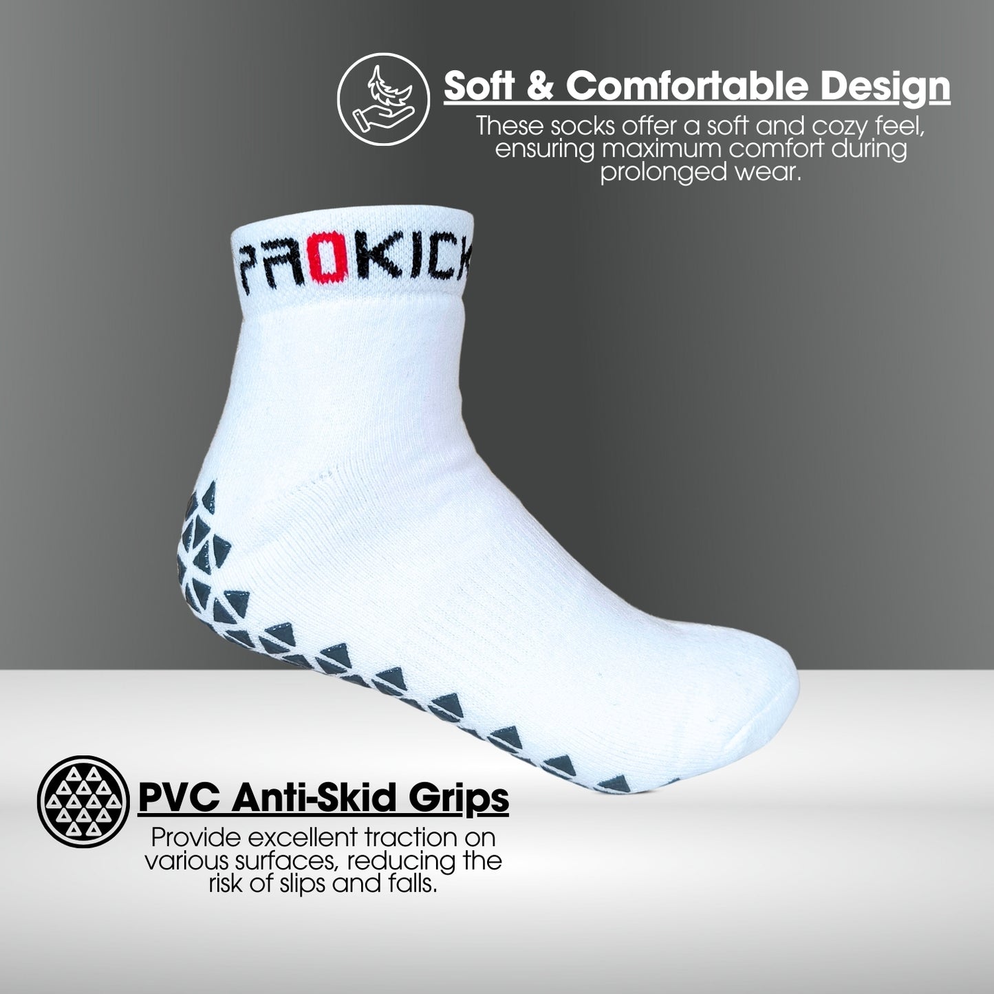 Prokick Anti Skid Socks for Men & Women, 2 Pairs - Best Price online Prokicksports.com