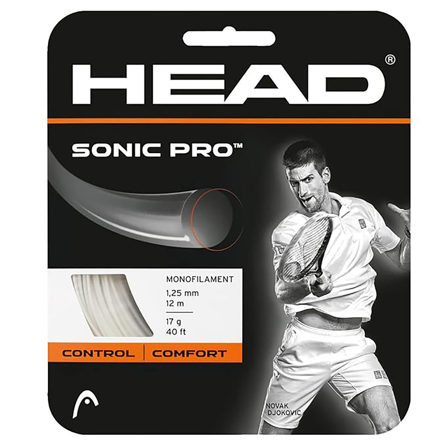 HEAD Sonic Pro 16L Tennis String White – Durable Co-Polyester String for Control, Spin, and Comfort for Intermediate to Advanced Competitive Players - Best Price online Prokicksports.com