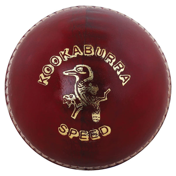 Kookaburra Speed Red Cricket Ball – 1PC | High-Quality Leather Match Ball | Hand-Stitched Seam | Ideal for Club, School, and Practice Matches