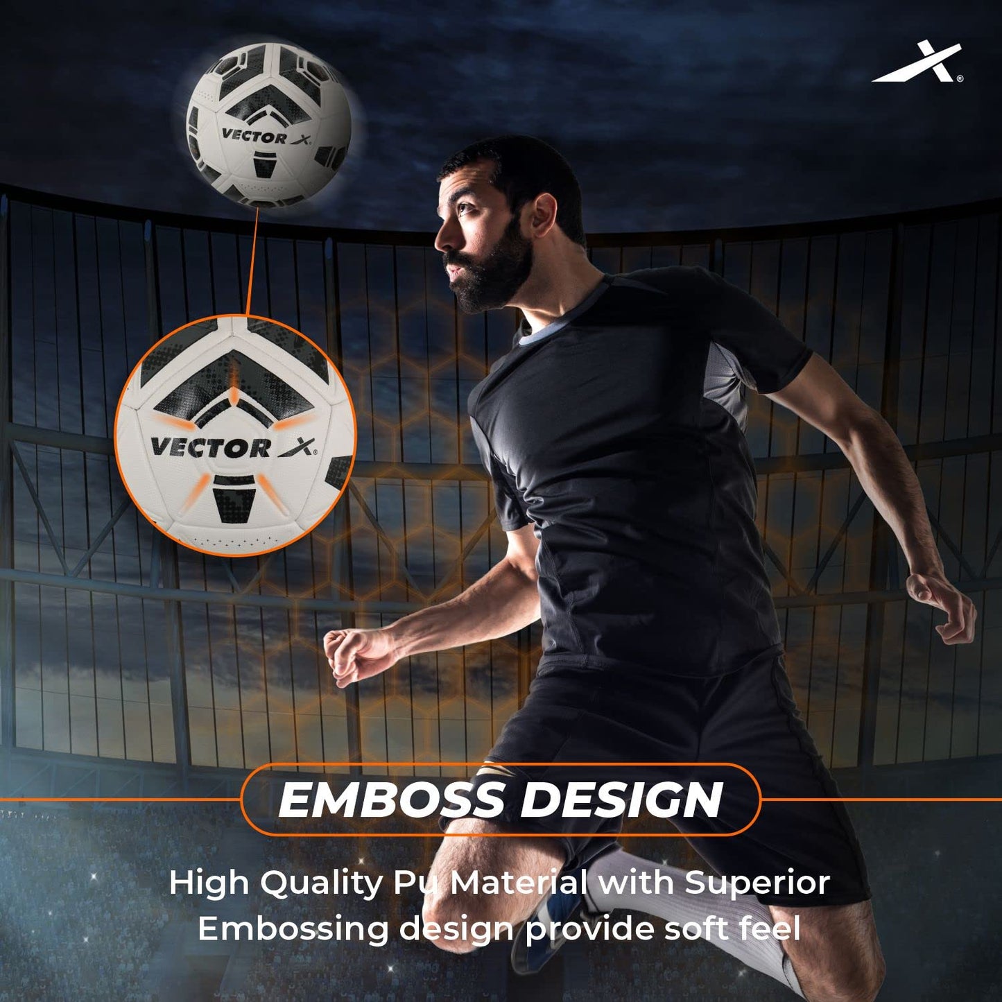 Vector X Synergy Thermo Fusion Football | Size 5 | Seamless PU Surface, Rubber Bladder, High Air Retention for Match & Training – All Weather Use - Best Price online Prokicksports.com