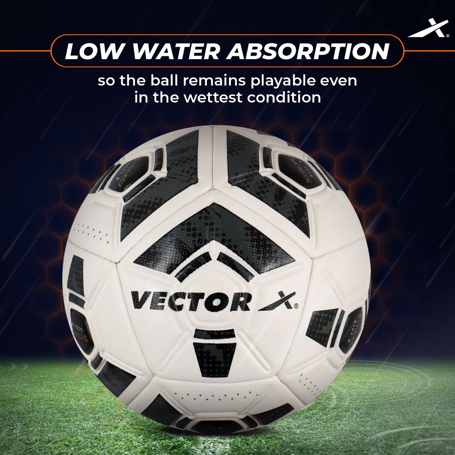 Vector X Synergy Thermo Fusion Football | Size 5 | Seamless PU Surface, Rubber Bladder, High Air Retention for Match & Training – All Weather Use - Best Price online Prokicksports.com