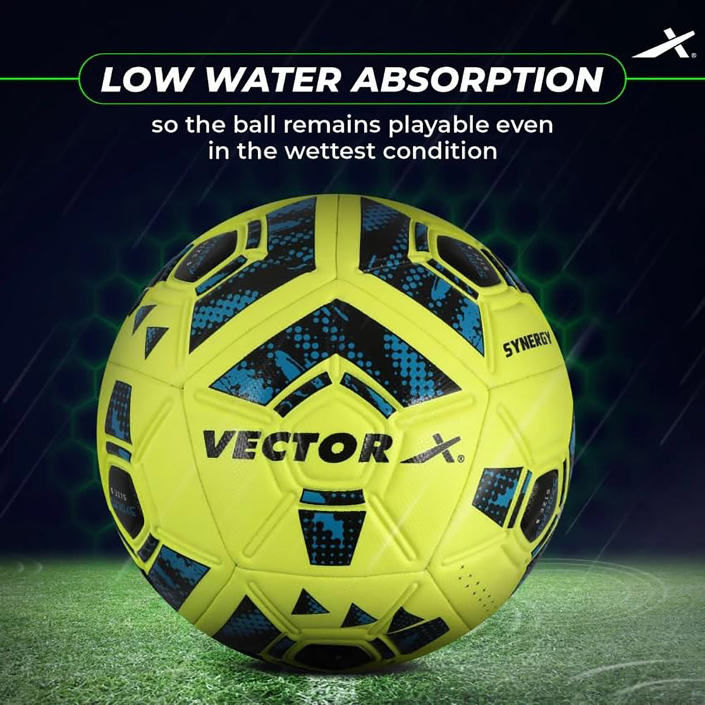 Vector X Synergy Thermo Fusion Football | Size 5 | Seamless PU Surface, Rubber Bladder, High Air Retention for Match & Training – All Weather Use - Best Price online Prokicksports.com