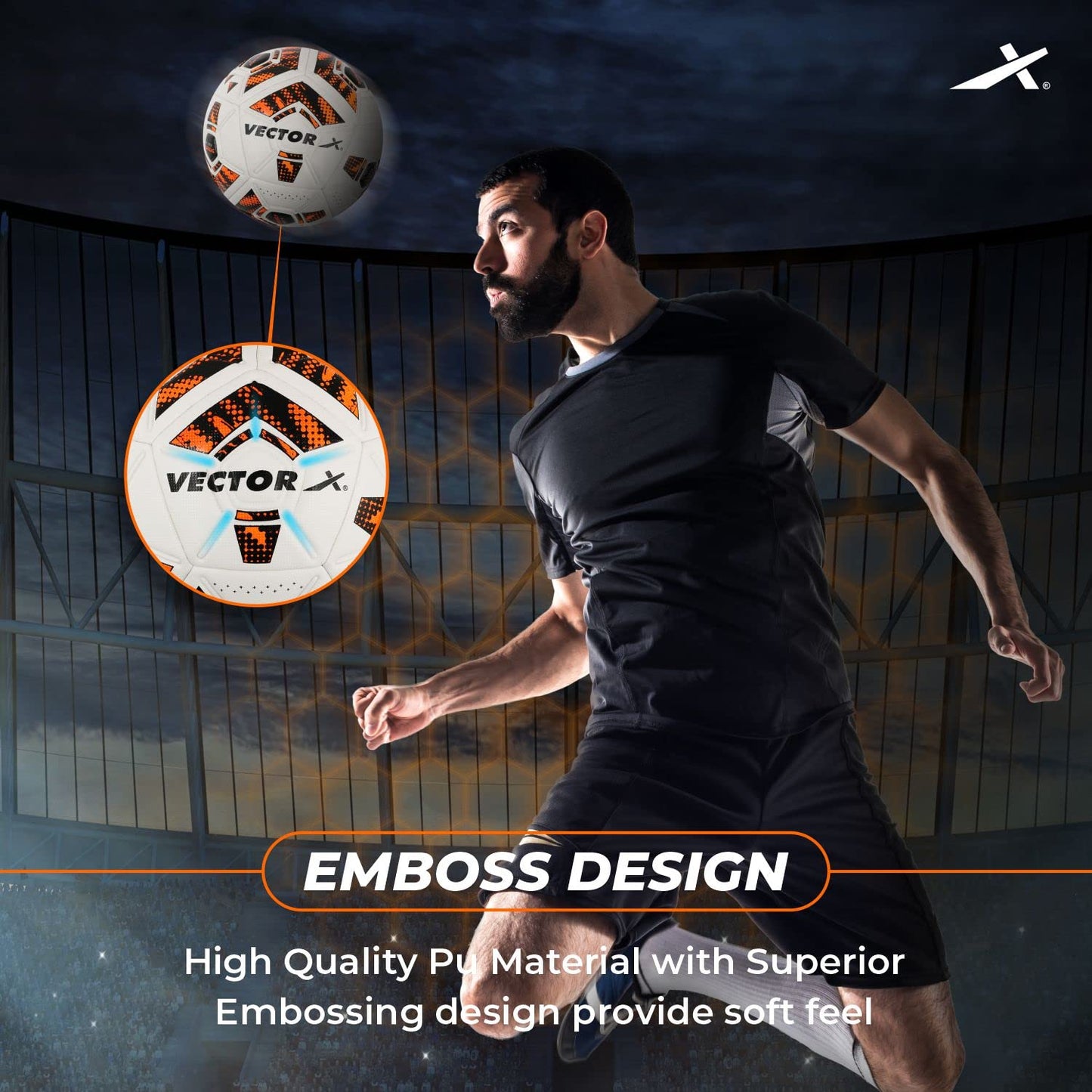 Vector X Synergy Thermo Fusion Football | Size 5 | Seamless PU Surface, Rubber Bladder, High Air Retention for Match & Training – All Weather Use - Best Price online Prokicksports.com