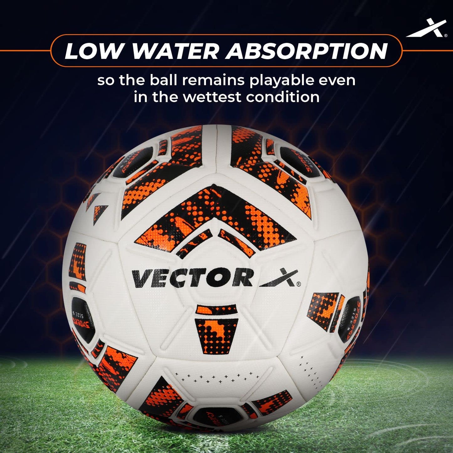 Vector X Synergy Thermo Fusion Football | Size 5 | Seamless PU Surface, Rubber Bladder, High Air Retention for Match & Training – All Weather Use - Best Price online Prokicksports.com