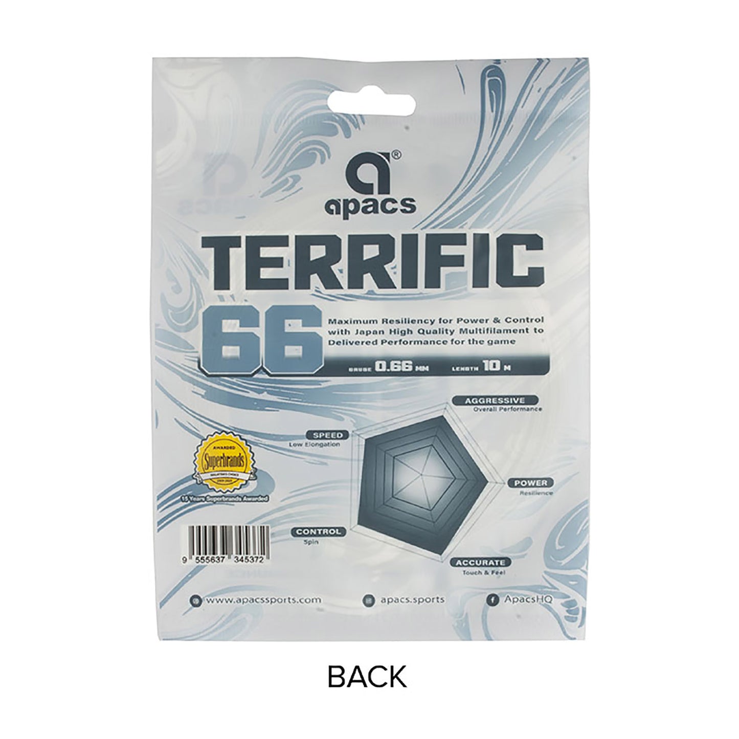 Apacs Terrific 66 Badminton String Assorted Colors – High Repulsion Durable Performance String for Fast, Powerful, and Control-Oriented Players - Best Price online Prokicksports.com