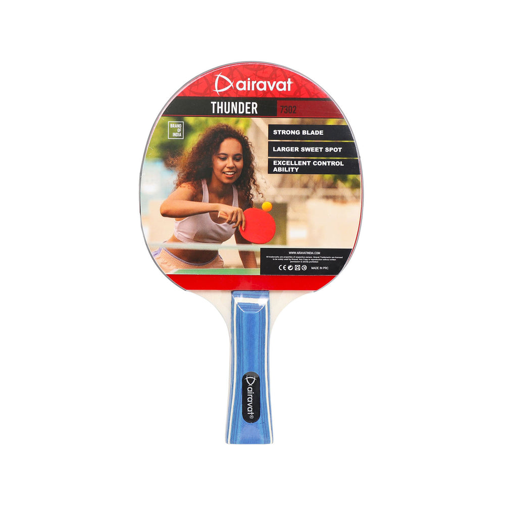 Airavat Thunder 7302 Table Tennis Racquet | Professional Ping Pong Bat for Speed & Spin | Lightweight TT Paddle for All Levels - Best Price online Prokicksports.com