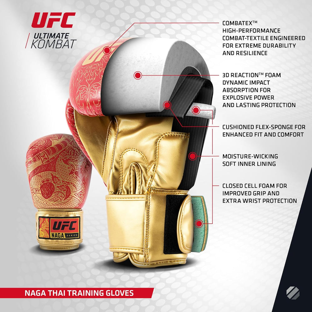 UFC Thai Naga Training Gloves – Muay Thai & MMA Gloves with Wrist Support & Shock-Absorbing Padding - Best Price online Prokicksports.com