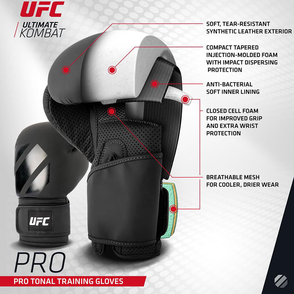 UFC Tonal Boxing Training Gloves – Black Punching Gloves for Boxing, MMA & Fitness Workouts - Best Price online Prokicksports.com