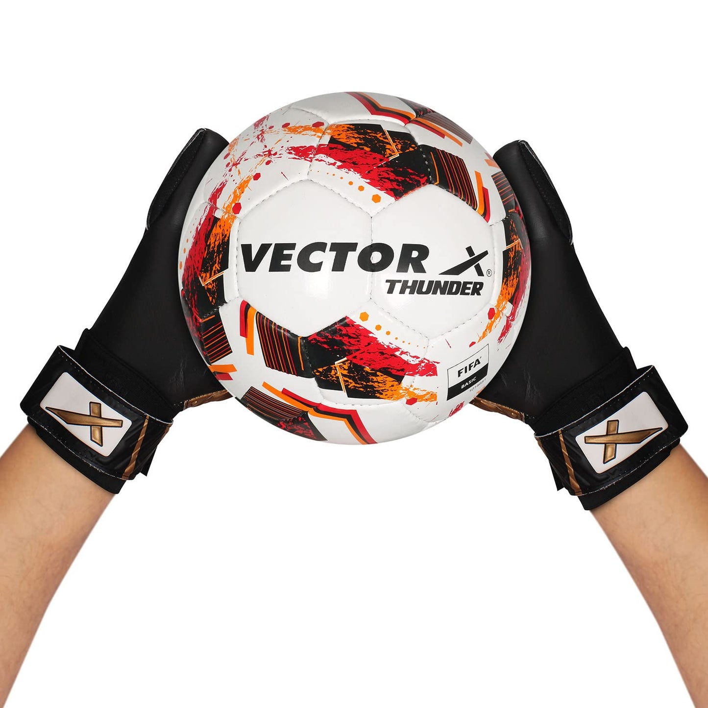 Vector X Tornado Goal Keeper Gloves with Strong Grip Latex Palm, Finger Support, Breathable Fit for Football Match & Training – All Weather Play - Best Price online Prokicksports.com
