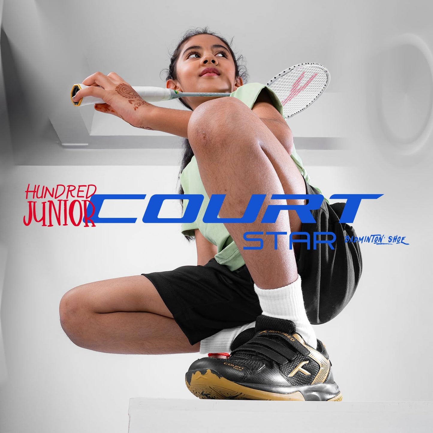 Hundred Court Star Junior Badminton Shoes - Best Price online Prokicksports.com
