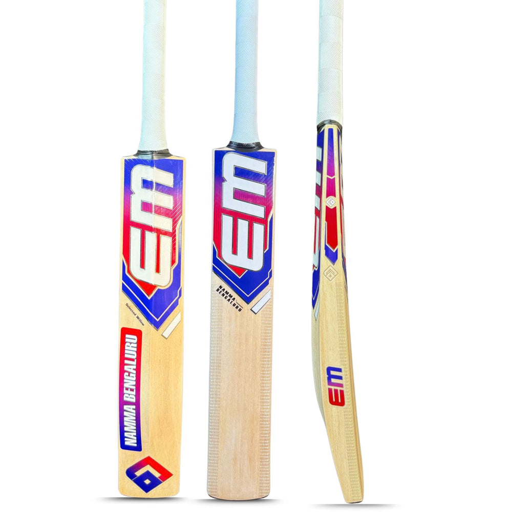 EM Namma Bengaluru Kashmir Willow Cricket Bat - SH | Handcrafted Bat for Leather Ball Cricket - Best Price online Prokicksports.com