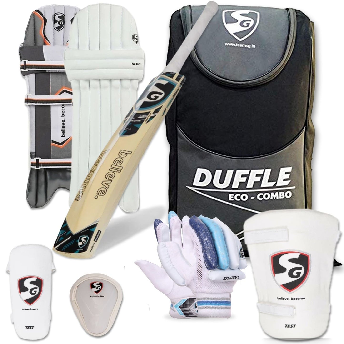 SG Eco Duffle Kashmir Willow Full Cricket Kit - Best Price online Prokicksports.com