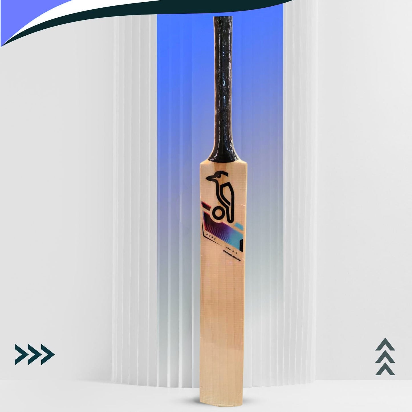 Kookaburra Aura Pro 9.0 Kashmir Willow Cricket Bat | Lightweight Power Bat for Tennis & Leather Ball | Ideal for Beginners & Intermediate Players