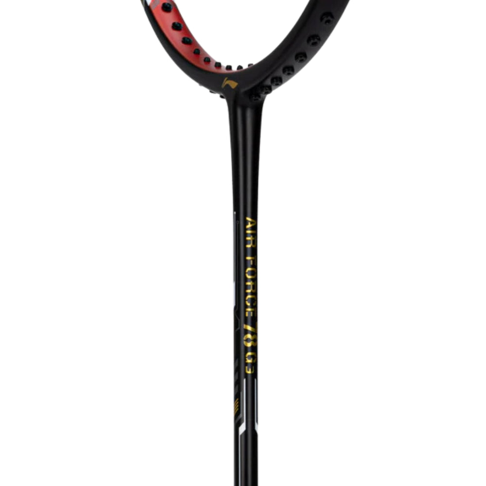 Li-Ning Air-Force 78 G3 Unstrung Badminton Racquet, G6 – 78g Lightweight Graphite Frame, Black/Orange Red/Gold | For Fast & Attacking Play - Best Price online Prokicksports.com