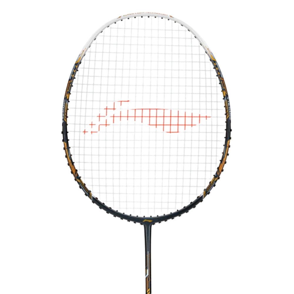 Li-Ning Air-Force 77 G3 Unstrung Badminton Racquet, 77g / G6 – Dark Grey/White/Gold | Aerodynamic Graphite Frame, High Tension Support | Ideal for Fast Attacking Game - Best Price online Prokicksports.com