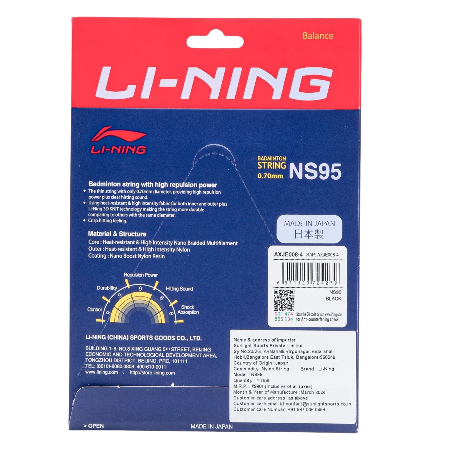 Li-Ning NS95 Badminton String (0.70mm) - Best Price online Prokicksports.com