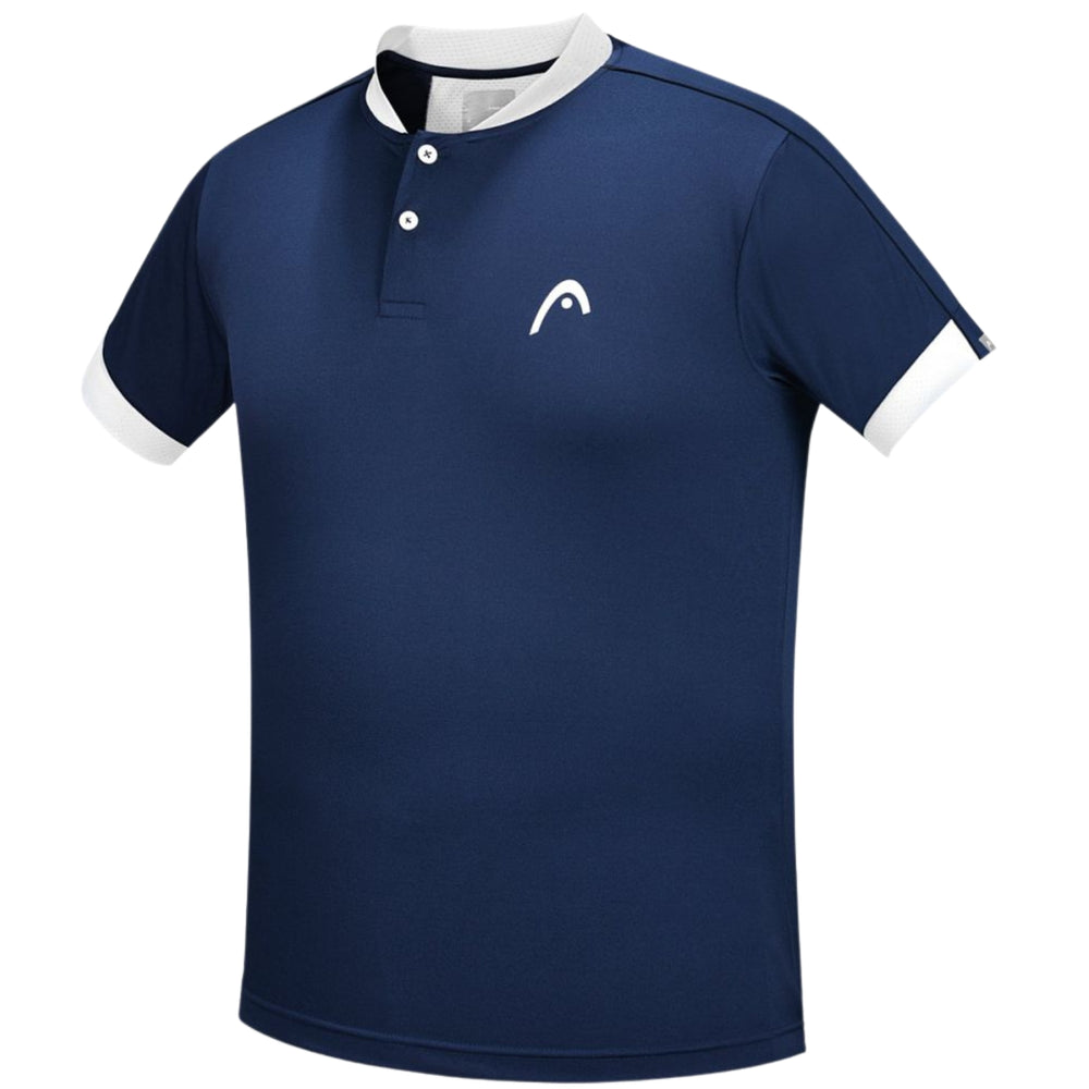 HEAD HCD-410 Polo Men’s Henley Neck T-Shirt – Navy/White | 100% Polyester, Lightweight, Breathable & Stylish Sportswear for Men - Best Price online Prokicksports.com