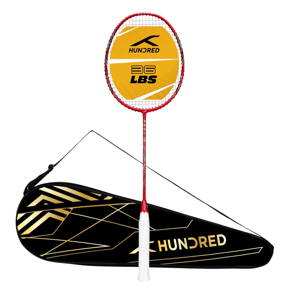 Hundred Rock 78 Unstrung Badminton Racket – Dark Red | Ultra-Light 78g Graphite Frame, 36 LBS Tension Capacity, for Intermediate & Advanced Players - Best Price online Prokicksports.com