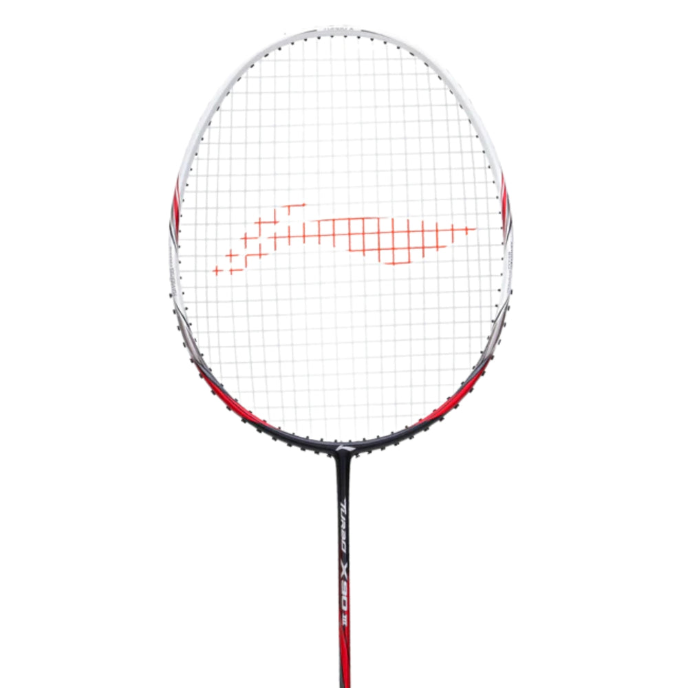 Li-Ning Turbo X 90 III Unstrung Badminton Racket – Black/White/Maroon (G6) | Lightweight All-Round Power Racket - Best Price online Prokicksports.com