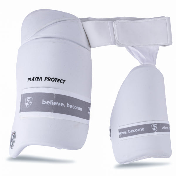 SG Player Protect Right Hand Thigh Pad – Lightweight Cricket Thigh Guard with Enhanced Protection and Comfort for RH Batsmen in Matches and Practice