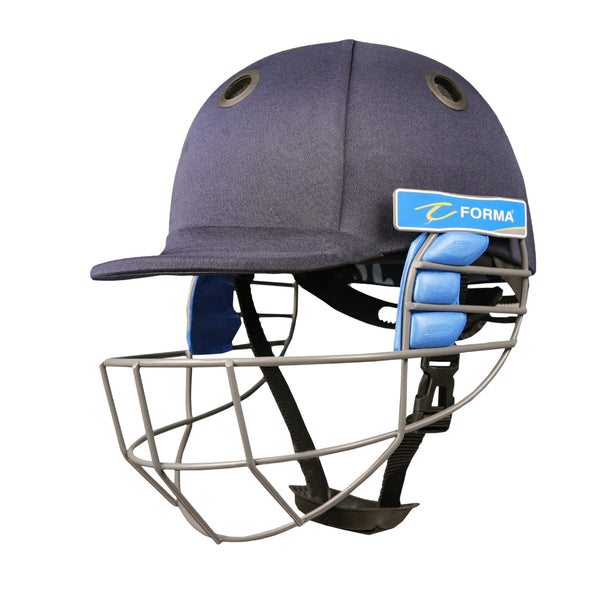 Forma Elite Premium Mild Steel Cricket Helmet – Blue | Durable Steel Grill, High-Impact ABS Shell, Adjustable Fit