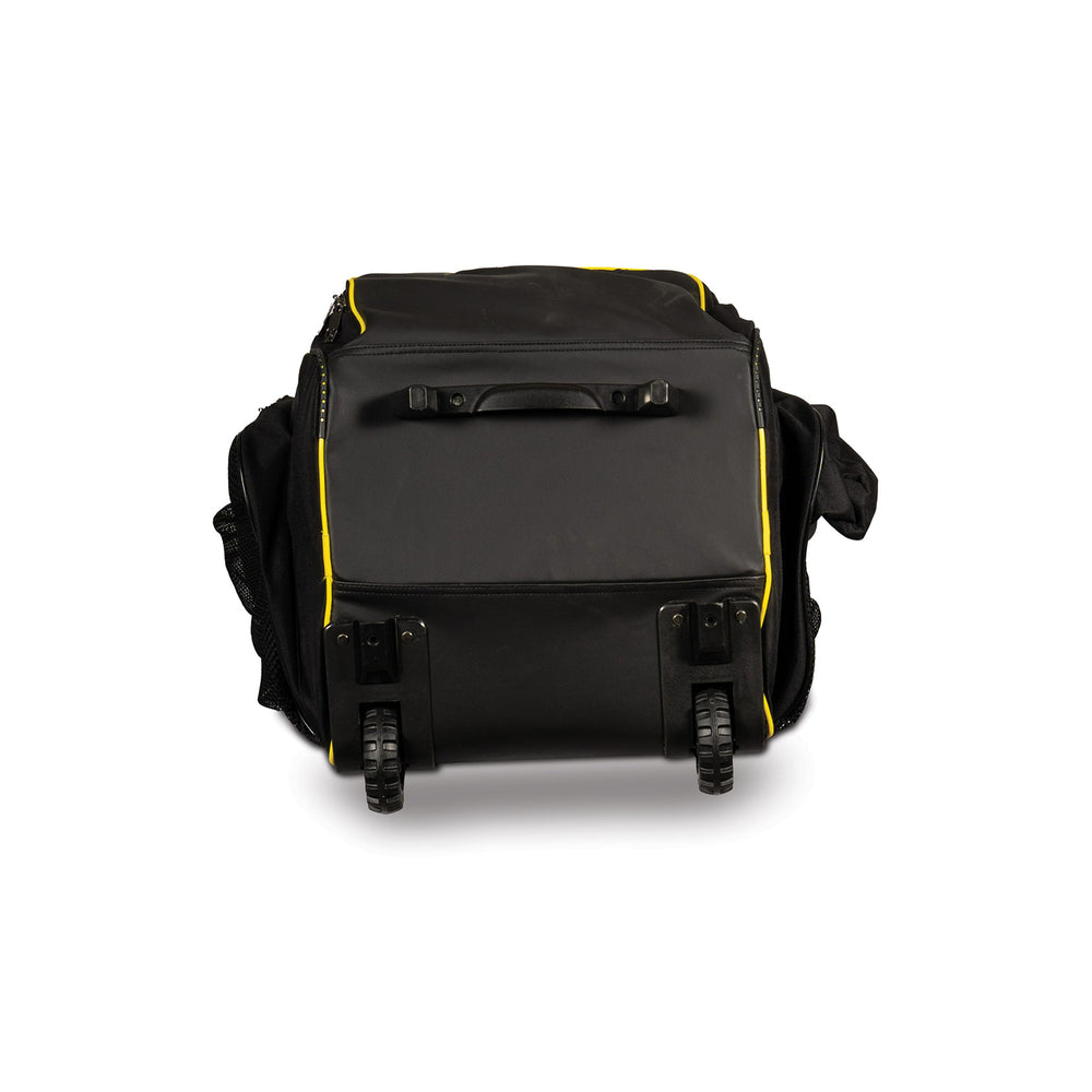 SG V12 Players Wheelie Duffle Cricket Kit Bag – Black/Light Green, Heavy-Duty Large Capacity with Wheels and Backpack Straps for Professionals - Best Price online Prokicksports.com