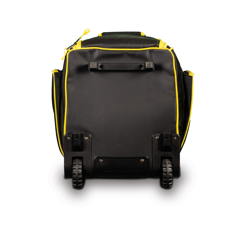 SG V12 Duffle Wheelie Cricket Kit Bag – Large Capacity Trolley with Wheels & Shoulder Straps, Black/Yellow, for Players and Sports Travel - Best Price online Prokicksports.com
