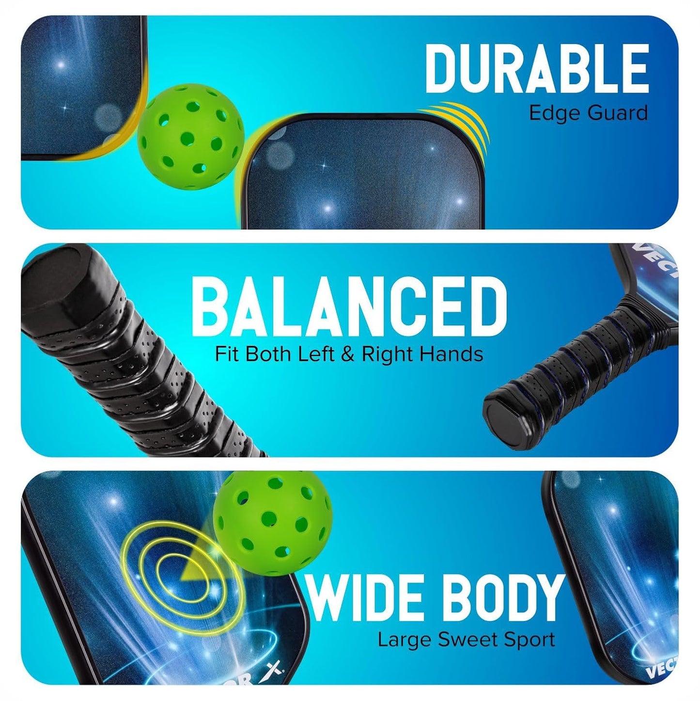 Vector X Pickle Racket High-Quality Graphite Paddle with Premium Grip - Best Price online Prokicksports.com