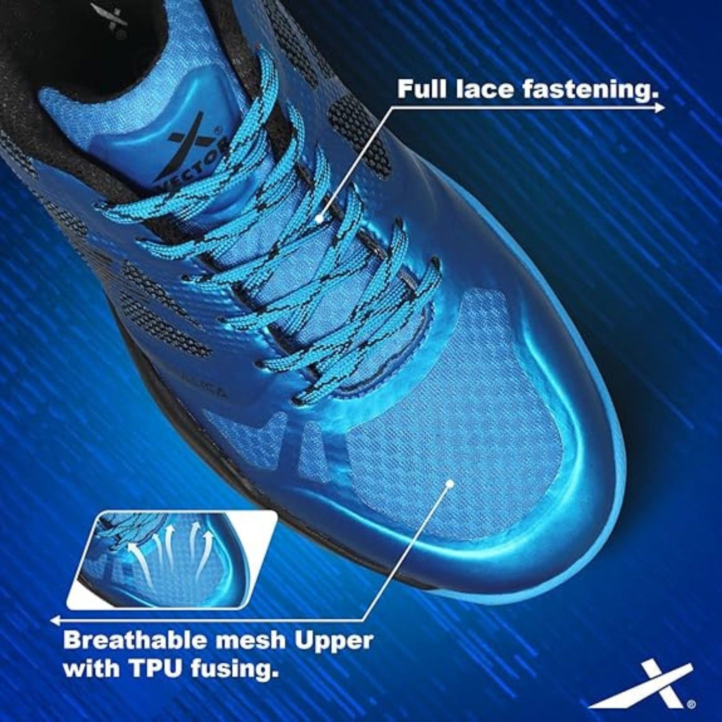 Vector X Mettalica Non-Marking Badminton Shoes | HexaGrip Outsole | Breathable Mesh | Cushioned Midsole | Lightweight Design - Best Price online Prokicksports.com