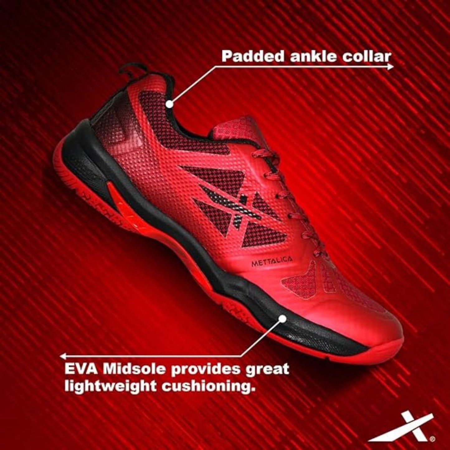 Vector X Mettalica Non-Marking Badminton Shoes | HexaGrip Outsole | Breathable Mesh | Cushioned Midsole | Lightweight Design - Best Price online Prokicksports.com