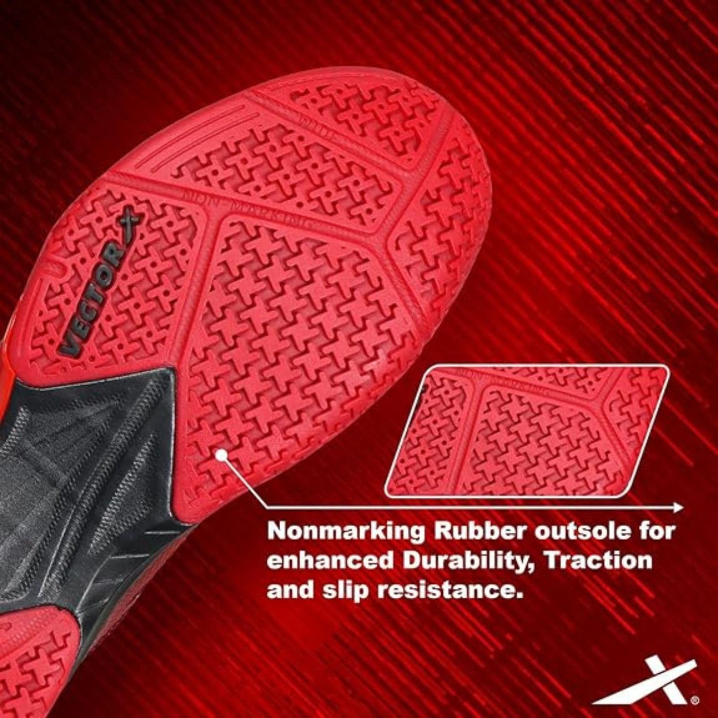 Vector X Mettalica Non-Marking Badminton Shoes | HexaGrip Outsole | Breathable Mesh | Cushioned Midsole | Lightweight Design - Best Price online Prokicksports.com