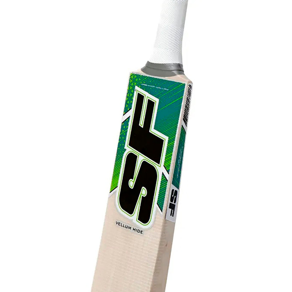SF Vellum Hide Kashmir Willow Cricket Bat – Strong Build, Thick Edges & Balanced Weight for Practice and Club Cricket - Best Price online Prokicksports.com