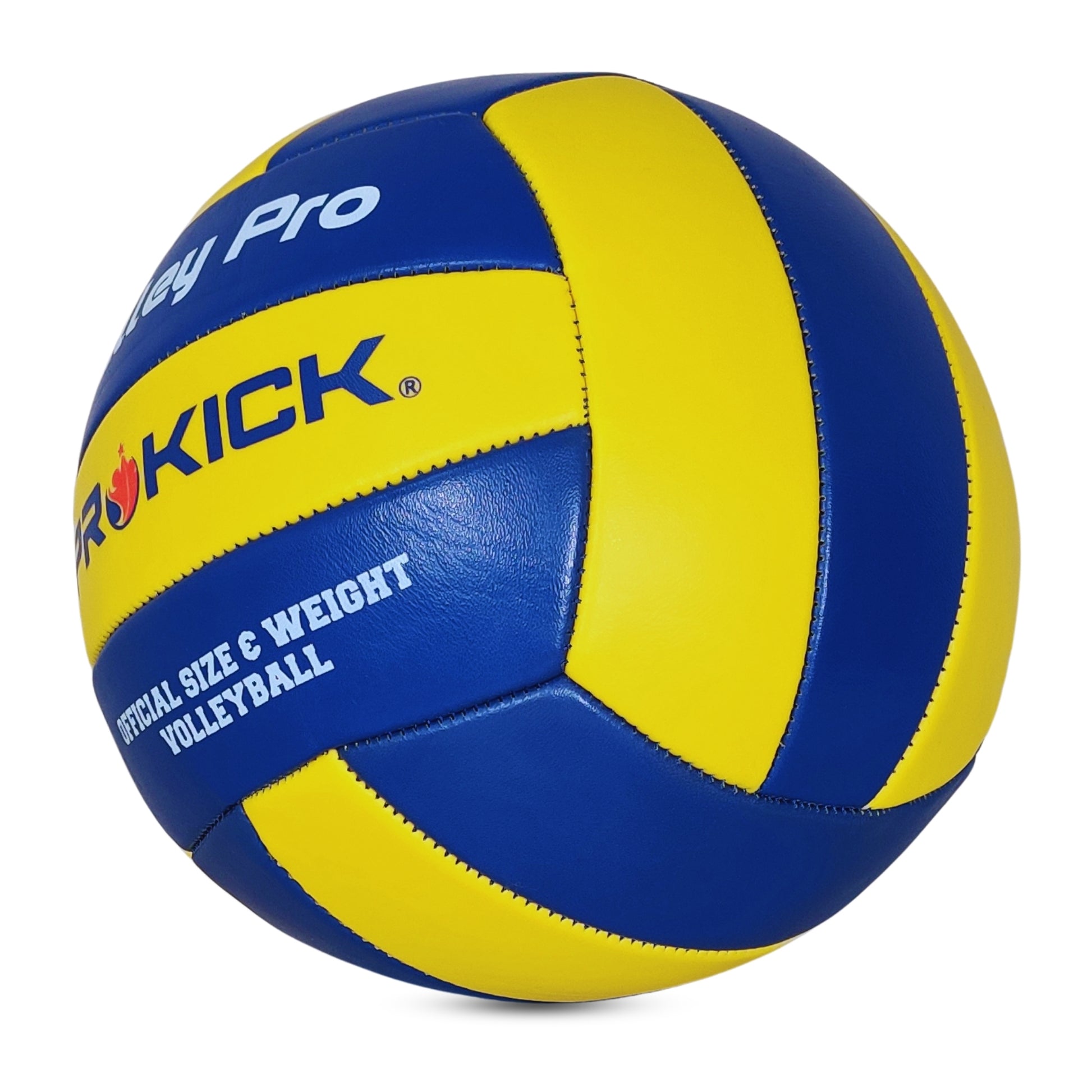 Prokick Volley Pro Machine Stitched 18-P Volleyball, Blue/Yellow (Size 4) - Best Price online Prokicksports.com