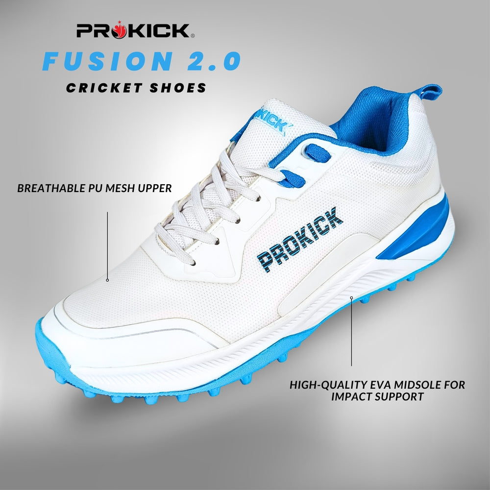 Prokick Fusion 2.0 Cricket Shoes | Lightweight Rubber Shoes | Men's Cricket Footwear | Durable Sports Shoes for Turf & Ground | Anti-Slip Grip | Breathable Comfort - Best Price online Prokicksports.com