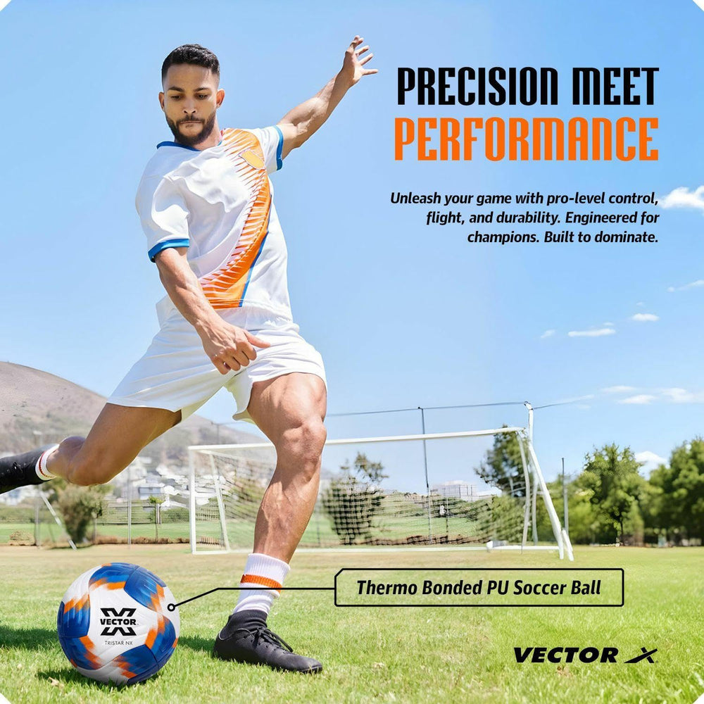 Vector X Tristar NX 8 Panels Thermo Bonded Soccer Ball (Size 5) | Professional Match & Training Football