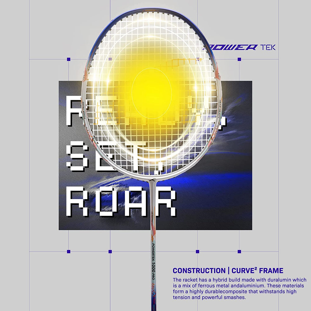 Hundred Powertek 1000 Pro Graphite Strung Badminton Racquet - Best Price online Prokicksports.com